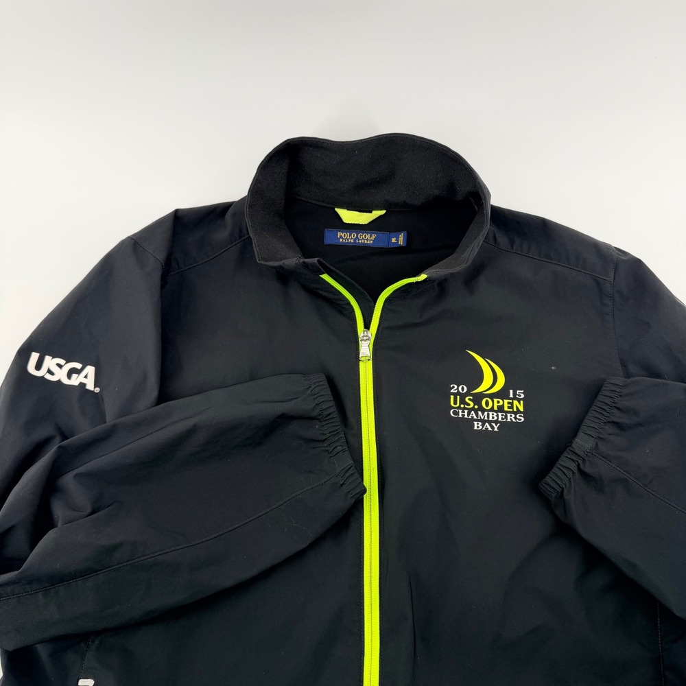 Polo Golf Ralph Lauren 2015 US Open Chambers Bay Windbreaker Jacket XL Black